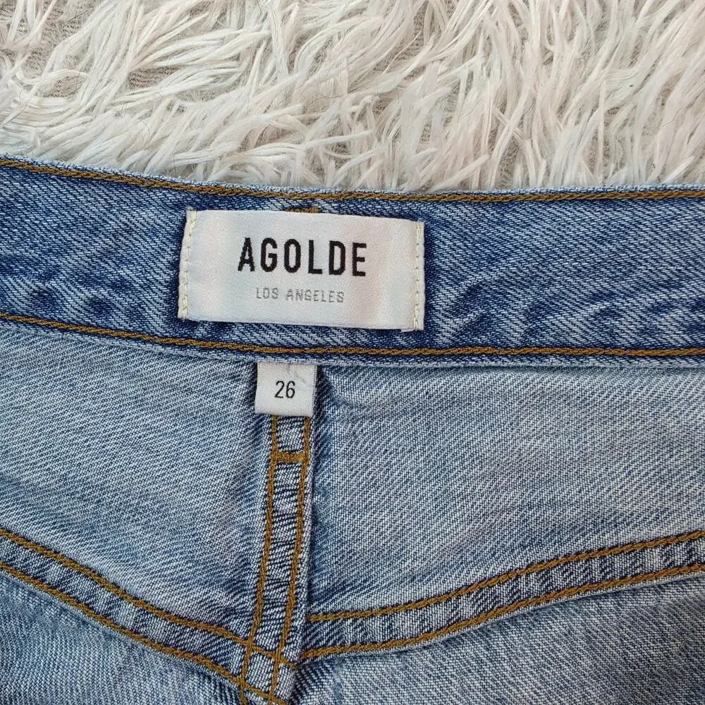 Agolde Riley High Rise Straight Crop Jeans Blitz 26 / 2